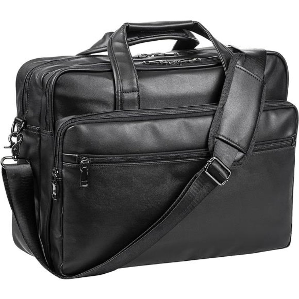 Leather Laptop Bag, 15.6 "/ 17.3 " Messenger Briefcase Handbag For Men